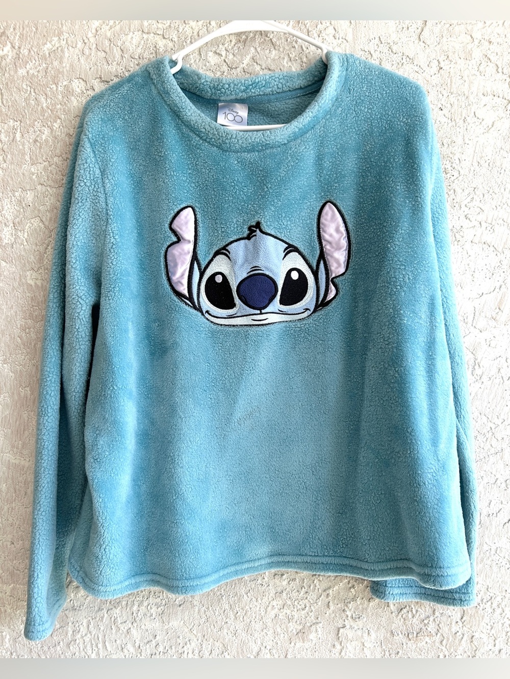Disney Light Blue Stitch Plush Pullover Pajama Top